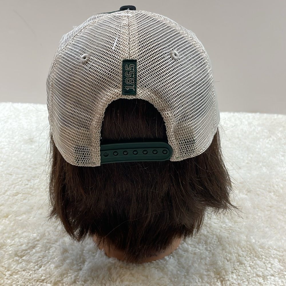 Michigan State Spartans Mesh Trucker Hat Green Cream Adjustable Cap Unisex - Picture 3 of 6